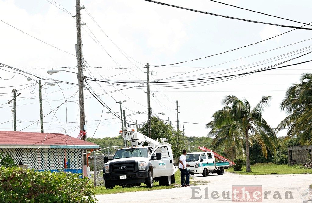 Utility workers were out restoring electricity, telephone, and water service across the island.