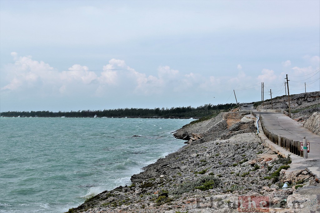 Seas on the typically calm side of the bridge still roiling after the passage of Matthew