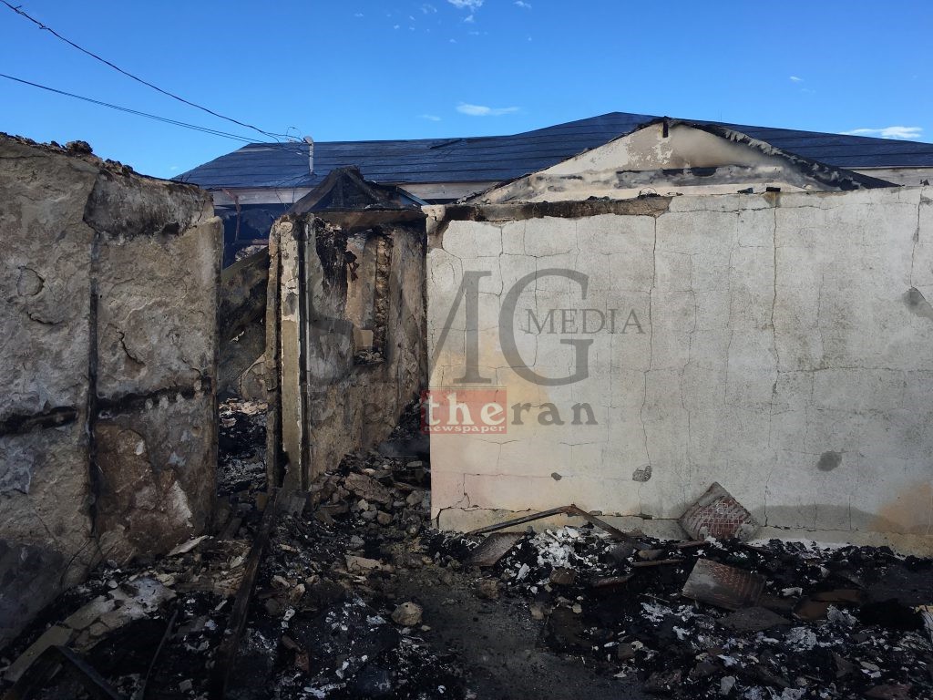 Still smouldering room inside Mr. Bethel's home.