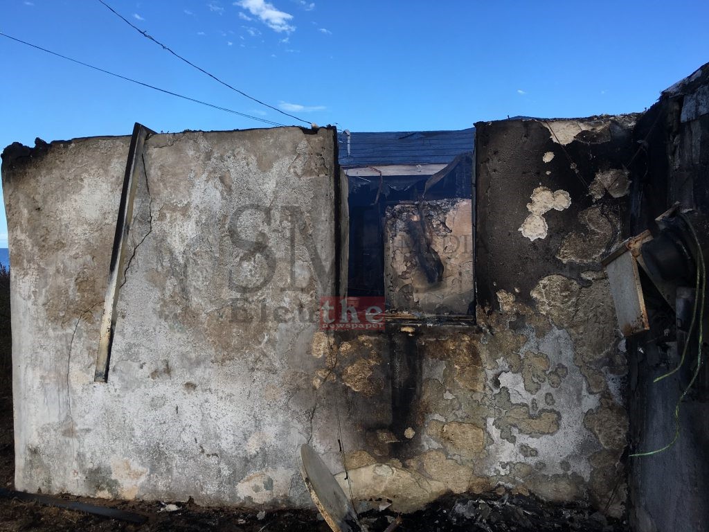 Home completely destroyed by fire.