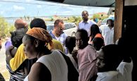 LOWE SOUND, North Andros - The Rt Hon Perry Christie, Prime Minister and Captain Stephen Russell, Director of the National Emergency Management Agency, NEMA, speak with residents in Lowe Sound, Andros during an assessment trip mobilized by NEMA,  on Saturday, October 8, 2016 to Lowe Sound, Andros, one of the areas hardest hit by the Category 4 Hurricane Matthew.  
(PHOTO/NEMA)