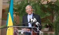 President of the Cooperative Republic of Guyana, His Excellency Brigadier David Granger speaks at a luncheon held in his honor at Churchill’s restaurant in the Grand Lucayan on Friday afternoon.  (BIS Photo/Lisa Davis)