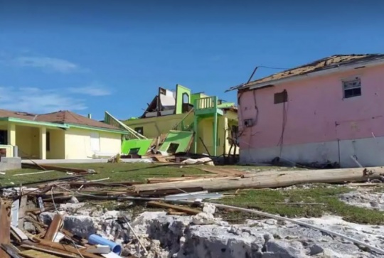 Damage in Ragged Island, Southern Bahamas, caused by Hurricane Irma