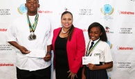 Eleuthera National Young Chef Culinary Winners accepts awards from Keyshan Bastian, Assistant Director of Education.