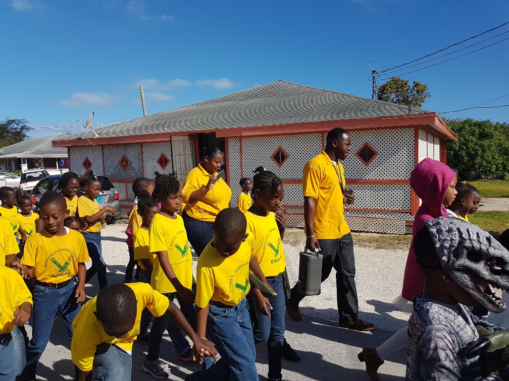 Character Parade through the streets of The Bluff, during Literacy Week at the Laura L. Anderson primary school.