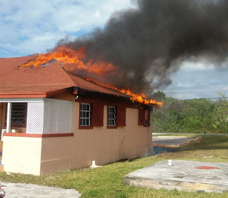 Triplex in Lower Bogue on fire.