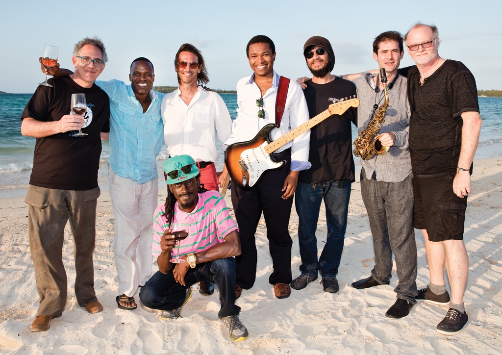 Jazz performing artists enjoying a short beach break at “The Other Side” in North Eleuthera. 