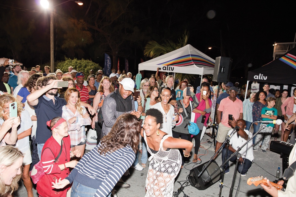 Dancing up a storm at the Fish Fry to the rhythms of Solomon Hicks.