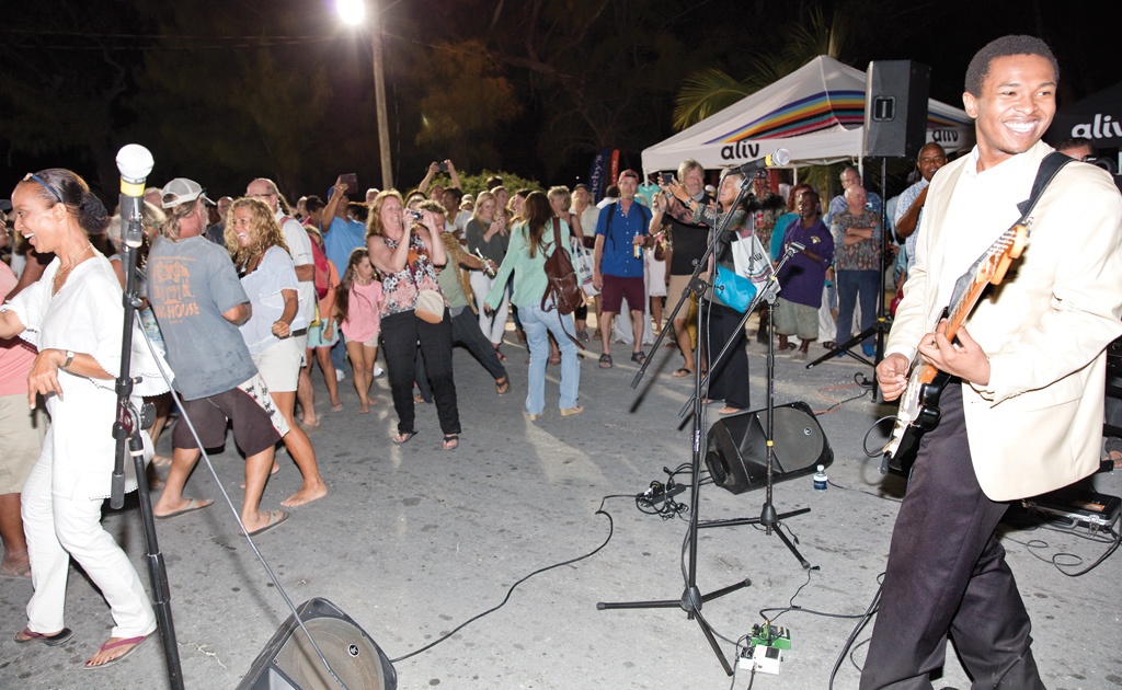 Dancing up a storm at the Fish Fry to the rhythms of Solomon Hicks.