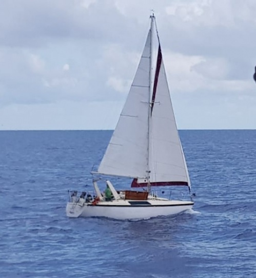 Captured vessel which had migrants onboard. They were apprehended south of Bannerman Town, Eleuthera on July 3rd, 2018.