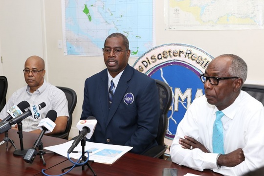 aptain Stephen Russell, Director of NEMA, speaks at a Press Briefing, Tuesday, September 11, 2018.