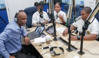 Students from the Central Eleuthera High School lend their endorsement and their voices to the campaign to save the famed Lighthouse Point on their home island of Eleuthtera during an appearance Let's Talk Live Host Carlton Smith.
