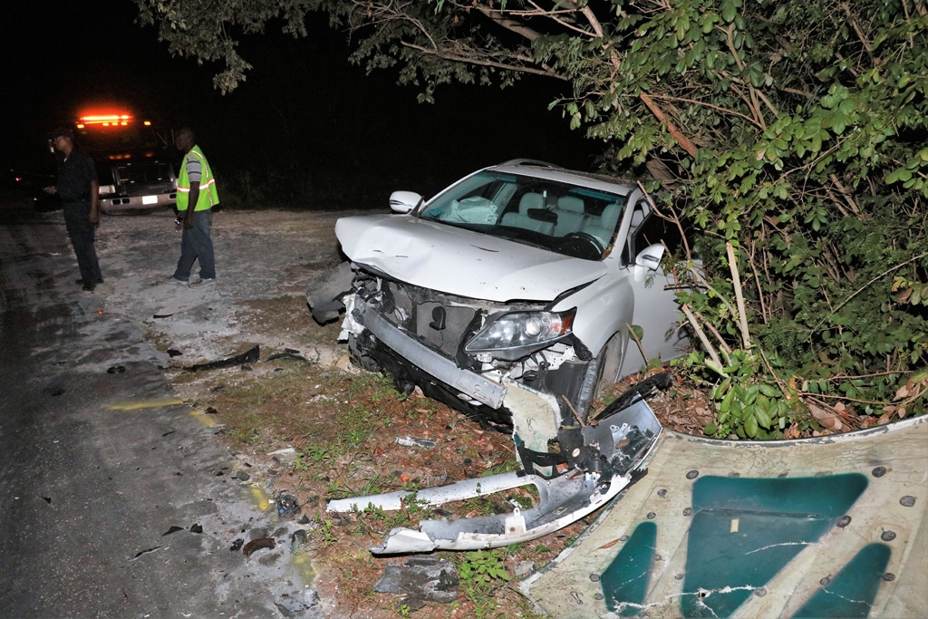 Lexus RX vehicle involved in a three-car collision on Friday, January 31st, 2020.