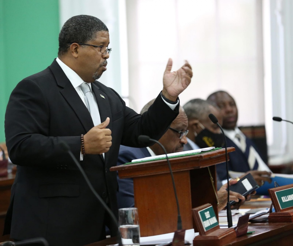 Deputy Prime Minister and Minister of Finance the Hon. K. Peter Turnquest presented the 2020/21 Budget Debate Opening Statement in the House of Assembly, Monday, June 8, 2020.  (BIS Photo/Patrick Hanna)