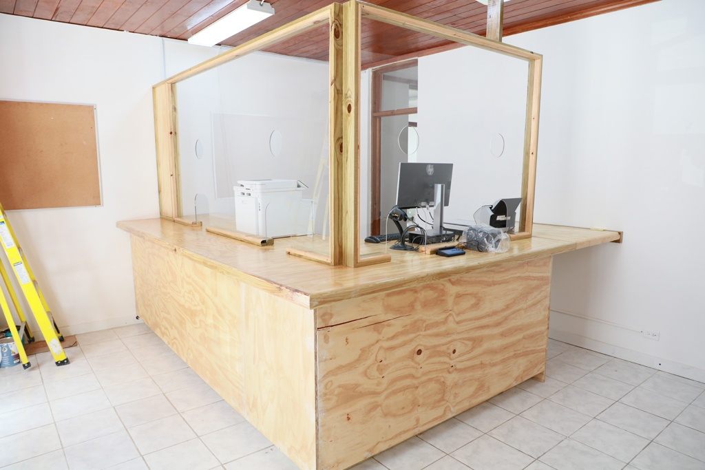 Interior of the Eleuthera Passport Office located in Governor's Harbour, near completion.