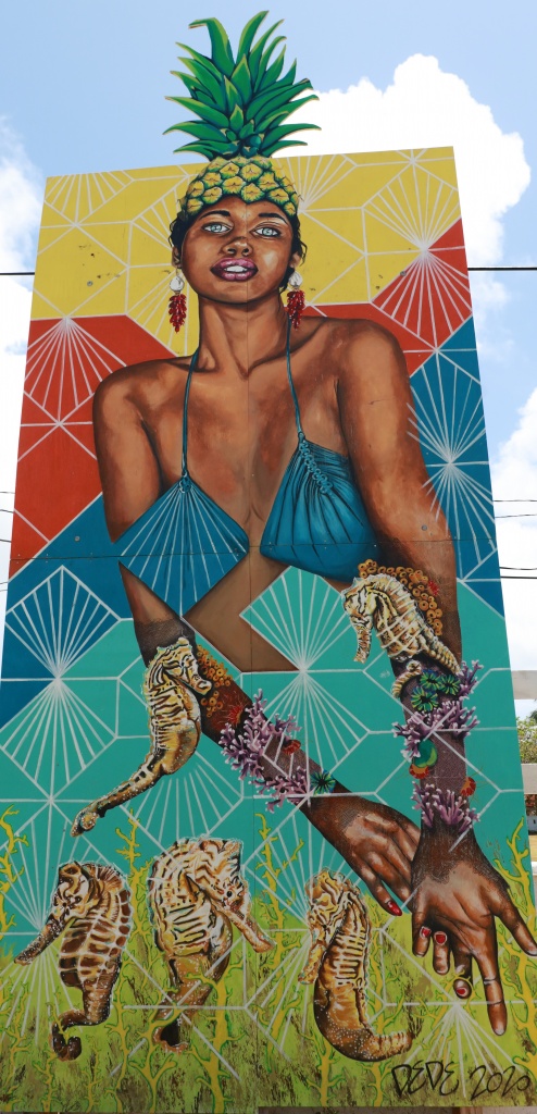 Full Fathom Five Mural, 2021, DeDe Brown, Gregory Town Pineapple Festival Park, Eleuthera