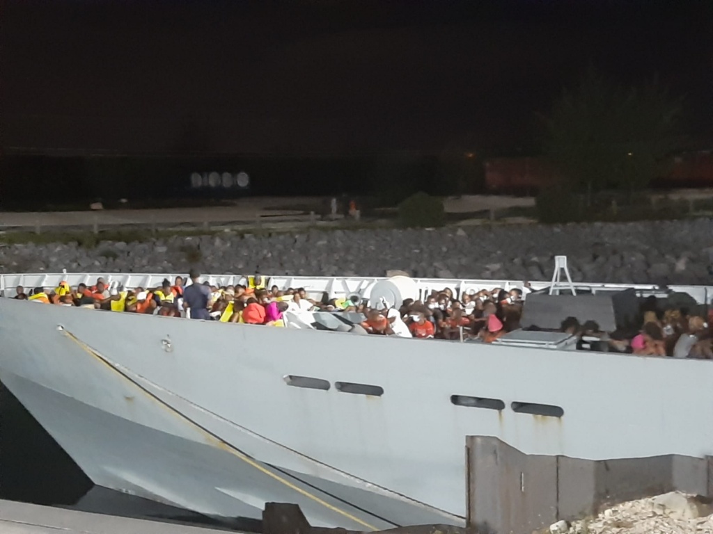 Haitian migrants detained by RBDF vessel on Thursday, September 23rd, 2021.