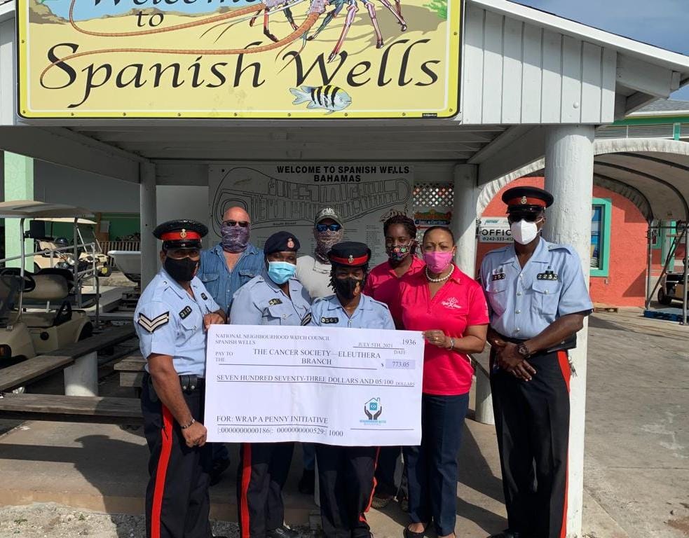 The NNWC's 'Wrap A Penny' Initiative in Spanish Wells to benefit the Cancer Society was well received by the community, with high participation.