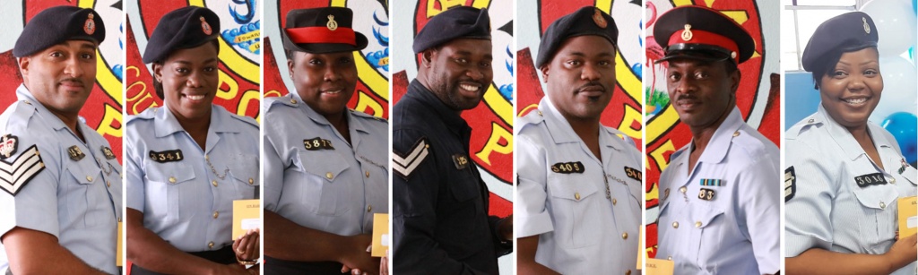 Above (L-R): Sgt Gonzalo Brancaccio, Sgt. Nadia Brancaccio, Cpl. Dianthus Munroe, Cpl. Andrew Demeritte, Cpl. Cynario Fowler, Sgt. Javod Frazer, and Sgt. Pamela Russell.