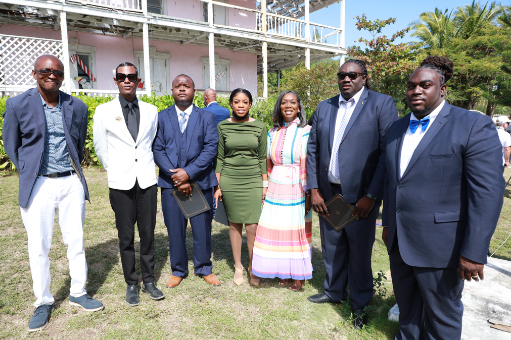 Harbour Island District Council members. (L-R): Justine Higgs, Joseph Roberts-Percentie, Matthew Morris, AmberSawyer Lisa Aranha, Kaaleth Brown, and Terrance Davis.