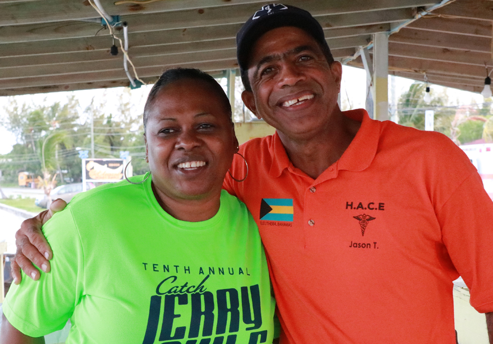 Nurse Bernadette Colebrook with HACE Chairman, Mr. Jason Thompson.