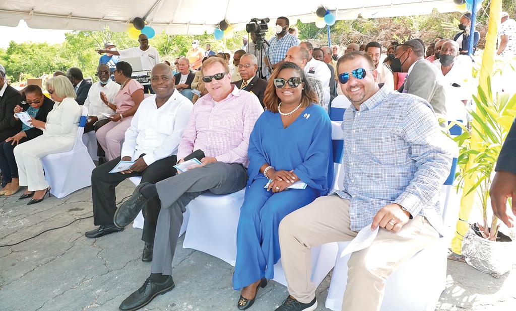 MP Clay Sweeting (far right) with Minister Jobeth Coleby-Davis, Attorney General Ryan Pinder, and Prime Minister Philip Davis.