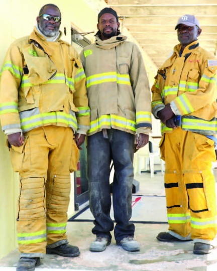 Volunteer firemen with 'The Men of Faith' emergency fire services team, responded to the emergency call during the GHB airport drill.