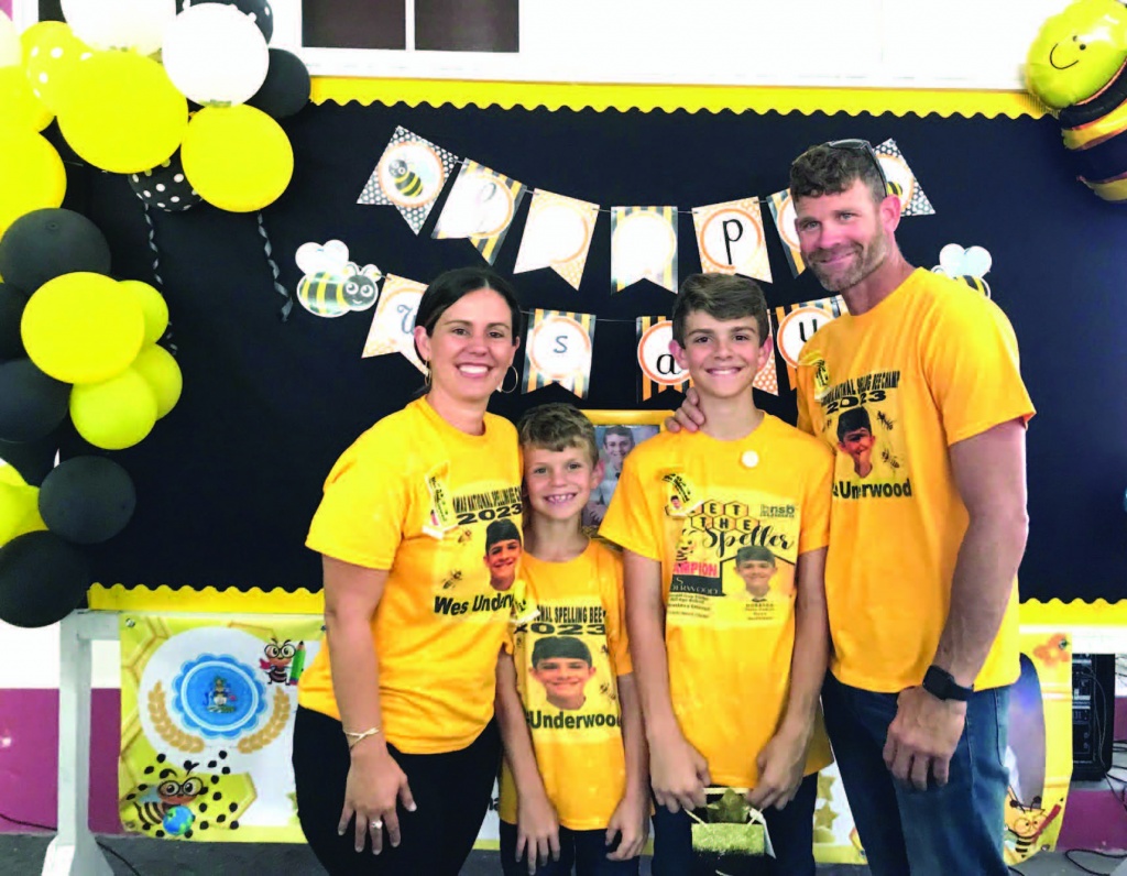 Wes Underwood with his mother, Natalie Underwood, his father, Yancy Underwood, and very proud sibling, during 'Wes Day' celebrations at SGPAAS.