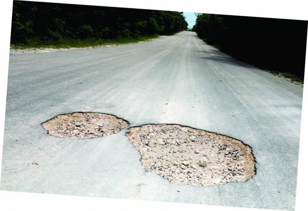 Massive potholes have plagued Eleuthera motorists for many years.