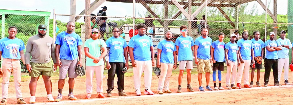 A men's combined team of police officers tested their talents against the Blackwood men's community softball team.
