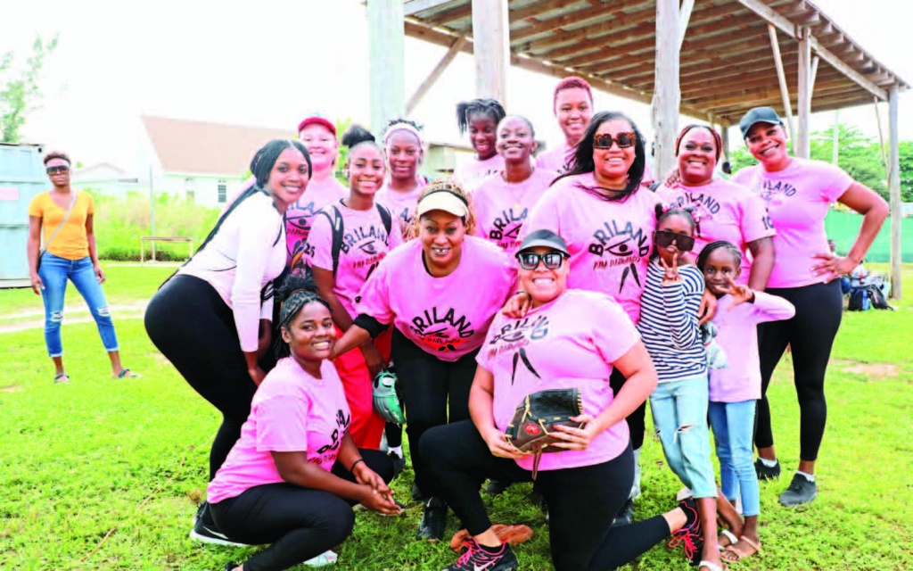 The Pink Diamonds out of Harbour Island and the Pine City Ladies teams faced off during the Saturday slow pitch softball jamboree.