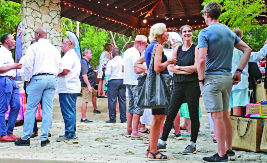 Eleuthera residents and second home owners socializing at the 2024 Ministry of Tourism’s Annual Winter Residents Reception, held at the Leon Levy Native Plant Preserve.