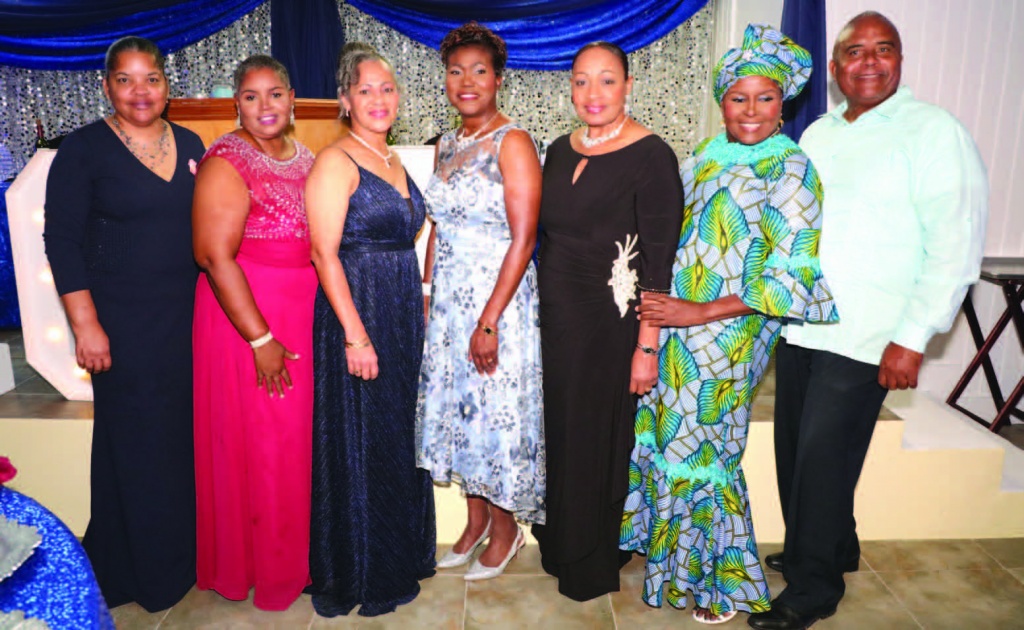 Members of the Eleuthera Cancer Society board ready for the camera (L-R): Audrey Carey (secretary), Cindy Pinder (treasurer), Susan Culmer (president), Juanita Pinder (Fundraising), Sherrin Cooper (past president), Jacqueline Gibson (vice president), and Kevin Pinder (asst. treasurer).