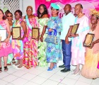Special mothers from each of the townships in North Eleuthera were chosen to be honoured and showered with gifts, during a pre-mother’s day luncheon hosted by NE MP Mr. Sylvanus Petty (center right). Lady Ann Marie Davis (center in blue), spouse of Prime Minister Philip Davis was patroness of the event and attended the extravaganza hosted for North Eleuthera moms.