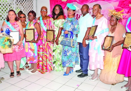 Special mothers from each of the townships in North Eleuthera were chosen to be honoured and showered with gifts, during a pre-mother’s day luncheon hosted by NE MP Mr. Sylvanus Petty (center right). Lady Ann Marie Davis (center in blue), spouse of Prime Minister Philip Davis was patroness of the event and attended the extravaganza hosted for North Eleuthera moms.