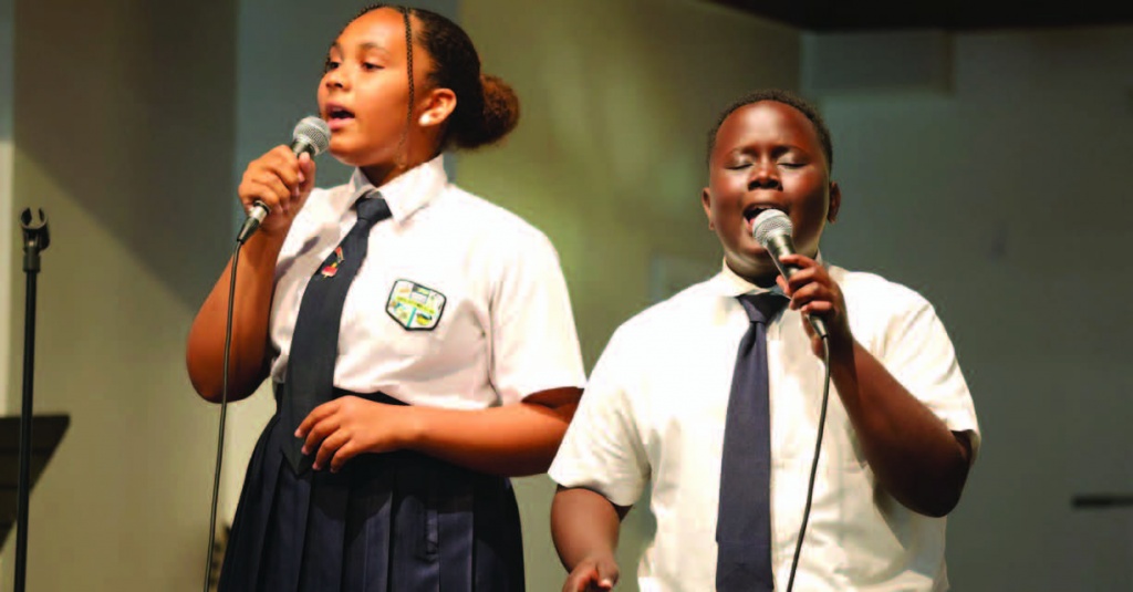A duet performed by students at the Samuel Guy Pinder all Age school in Spanish Wells, Eleuthera.