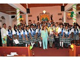 The CEHS 2016 graduating class, with Principle Mrs. Marie Galanis at the front and Eleuthera District Superintendent, Mrs. Helen Simmons- Johnson at the far right -490A7099