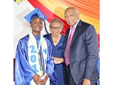 Valedictorian of the WHS Class of 2016, Naaman Rolle, with Principal Ms. Gibson and Dr. Gibson - 490A3314