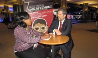 Bahamas Press Club Member, broadcast journalist Deandrè Williamson attended the 7th World Conference Against Death Penalty, in Brussels from February 26 to March 1st, 2019. She is pictured at the European Parliament interviewing ECPM Executive Director, Raphael Chenuil-Hazan.
