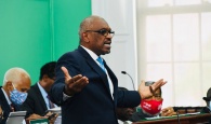 Prime Minister Hubert Minnis presenting his speech in the House of Assembly on Monday, June 21st, 2021.