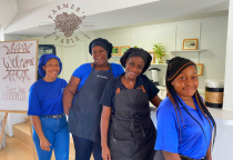 We’re happy to serve you at Farmer’s Table. L to R: Nakeisha Carey – Cook, Santeesha Brown – Prep Cook, Jasmine Jones, Head Chef, Kendy Thompson - Hostess.