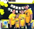Wes Underwood with his mother, Natalie Underwood, his father, Yancy Underwood, and very proud sibling, during 'Wes Day' celebrations at SGPAAS.