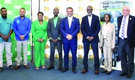 Pictured from left: Deon Gibson, Department of Agriculture; Chairman of BAMSI, Senator the Hon. Tyrel Young; Public Relations Manager and Chairperson of the Agrarian Awards, Kendea Smith; Executive Chairperson, ADO Bahamas, Philip Smith; Minister of Agriculture, Marine Resources & Family Island Affairs, Hon. Clay Sweeting; CEO of ALIV, John Gomez; Undersecretary, Ministry of Agriculture, Bridgitte Hepburn and Permanent Secretary, David Cates. (BIS Photo/Patrice Johnson).