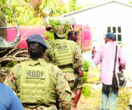 Above: The government’s Unregulated Structures Task force on the ground in North Eleuthera, during the week of May 6th, 2024.