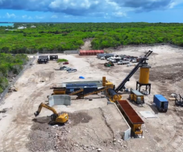 Overhead View of Asphalt Plant in Rock Sound.